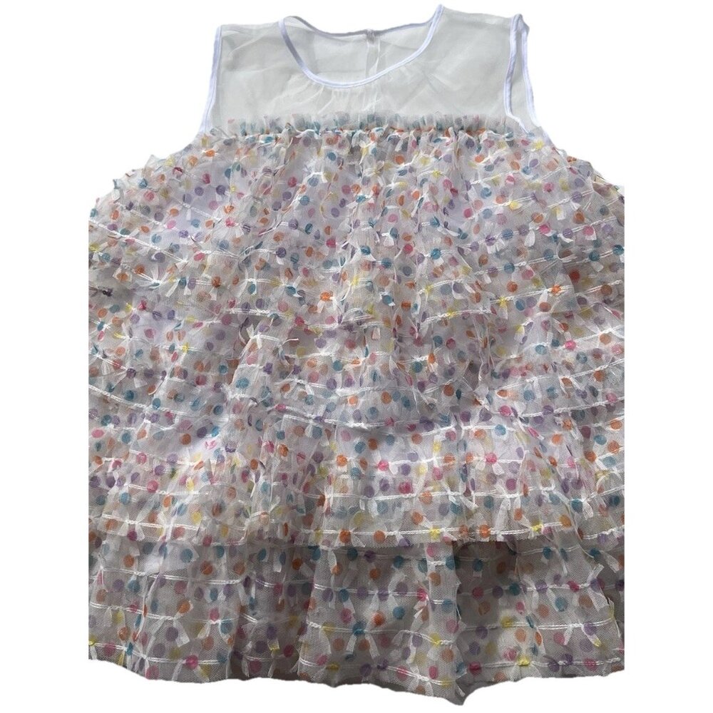 Norstrom Dot Top White Multicolor Dotted Sleeveless Women’s Sz Small NWT